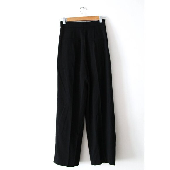 CHICJOC High-Waisted Tapered Wide-Leg Pants 28" / Size 34 / Black - Picture 4 of 9